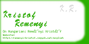 kristof remenyi business card